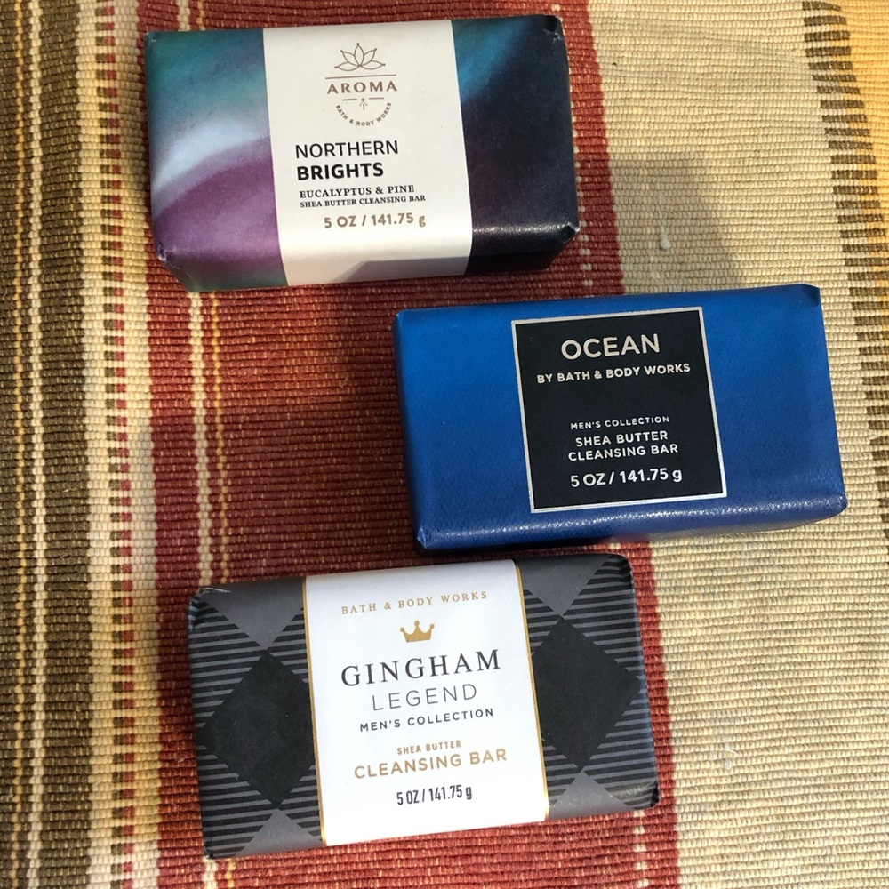 Bath & Body Works Mens Collection Ocean Gingham Northern Brights Cleansing Bar 3